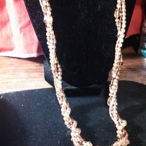 4 strand of Glass Yellow and gold beaded Necklace